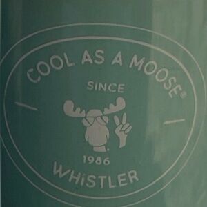 MUG 'Cool As A Moose ' Since 1986 Whistler BC Teal Coffee Tea Cup Ceramic 12 oz